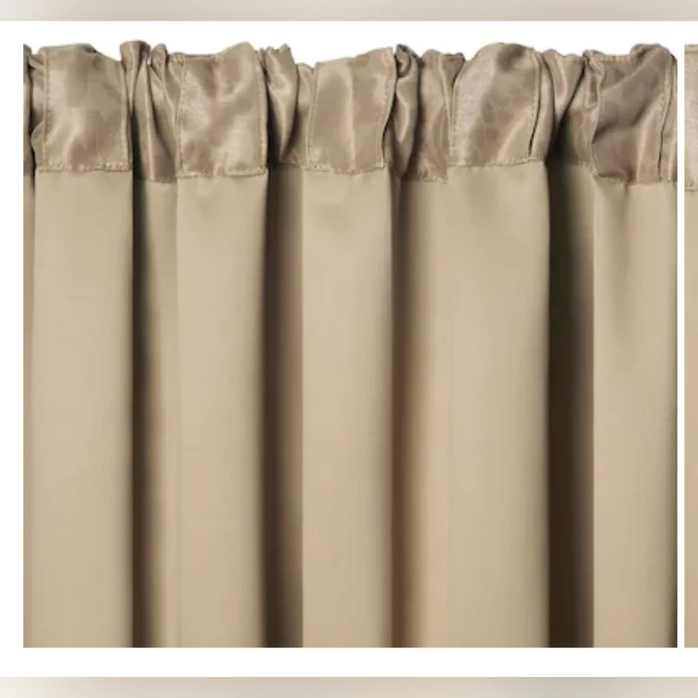 Elegant Tan Damask Curtain - Picture 5 of 5